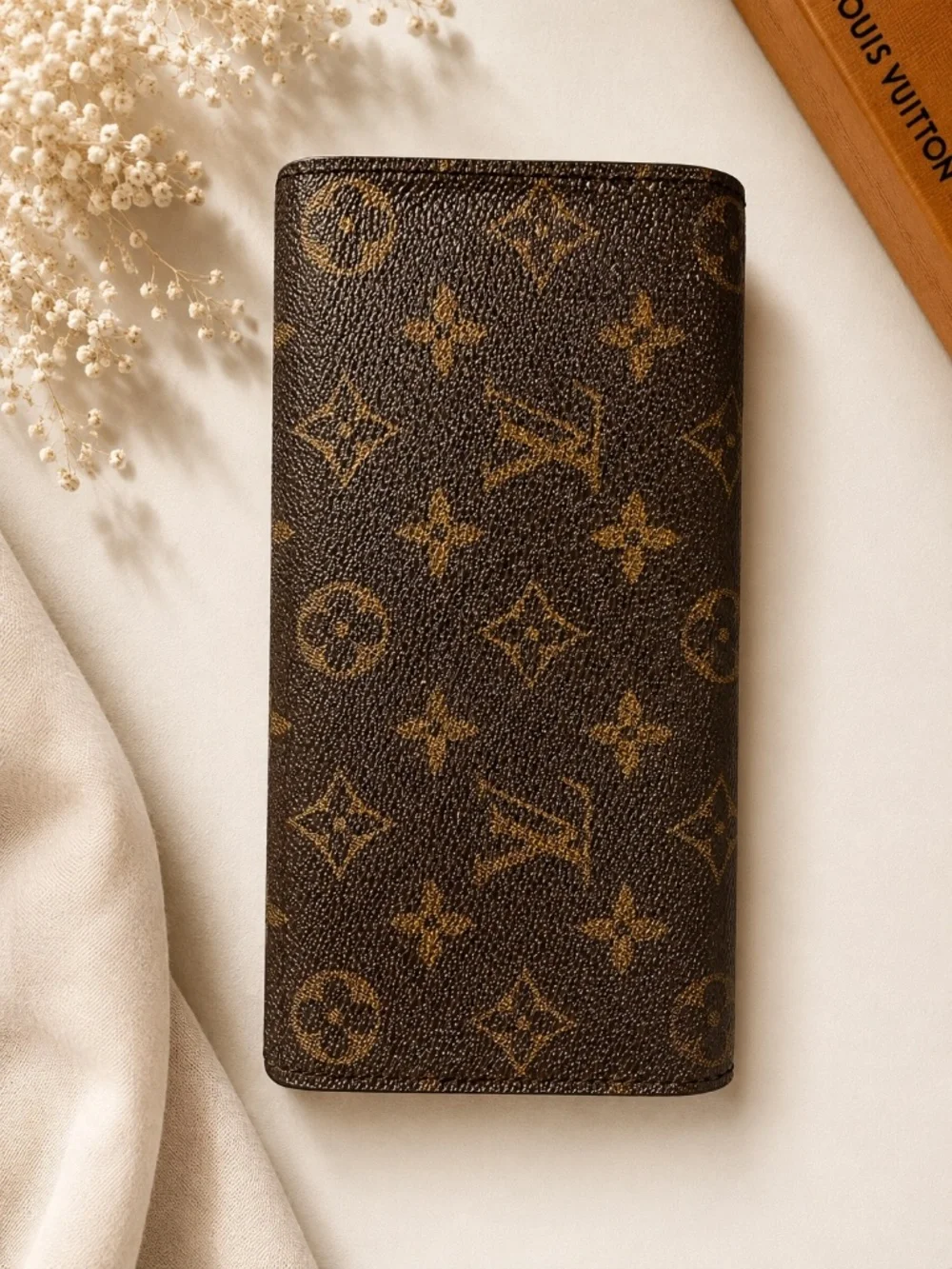 Louis Vuitton Monogram Long Wallet 1990s Vintage Brown Canvas Authentic